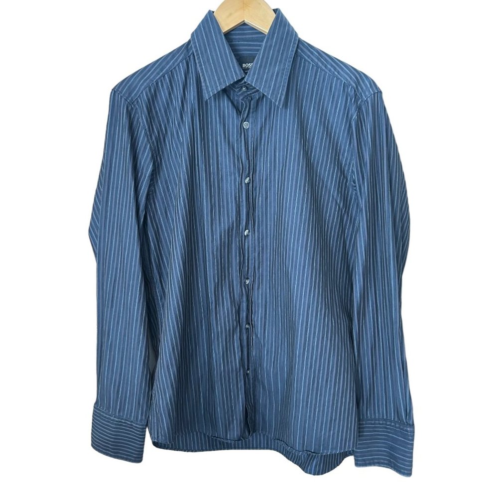 Boss Hugo Boss Charcoal Striped Casual Button Shirt